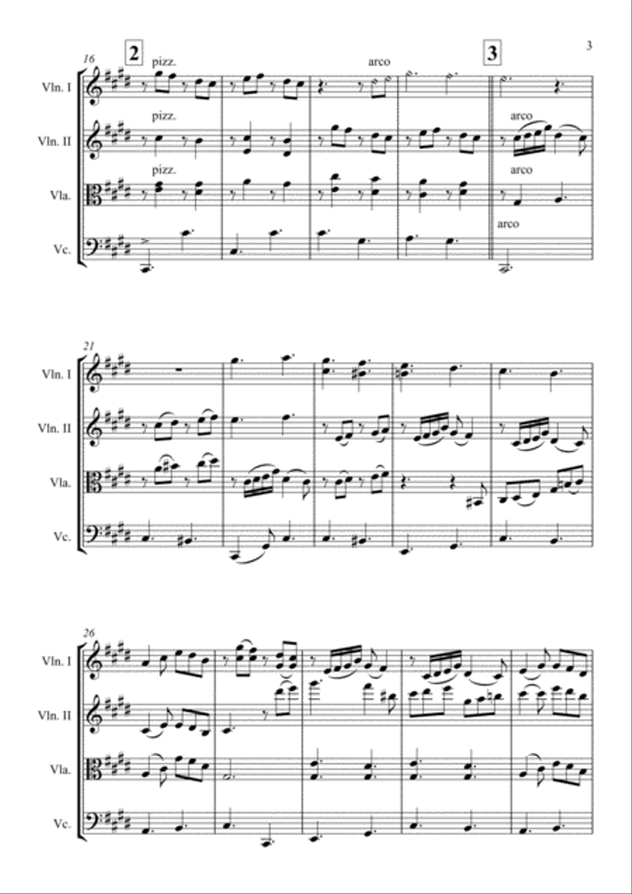 Hijo De La Luna String Quartet scores gallery preview page 3