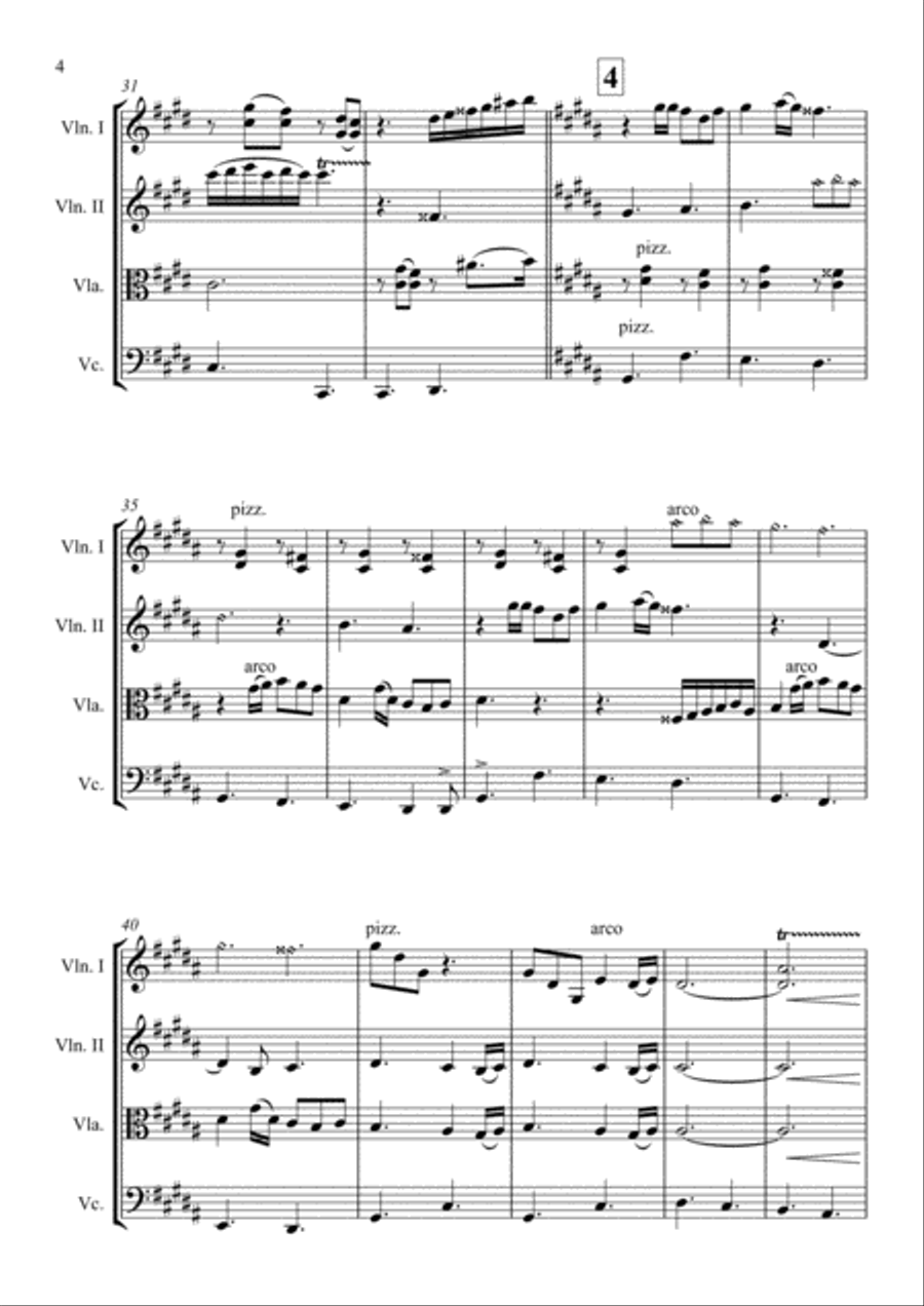 Hijo De La Luna String Quartet scores gallery preview page 4