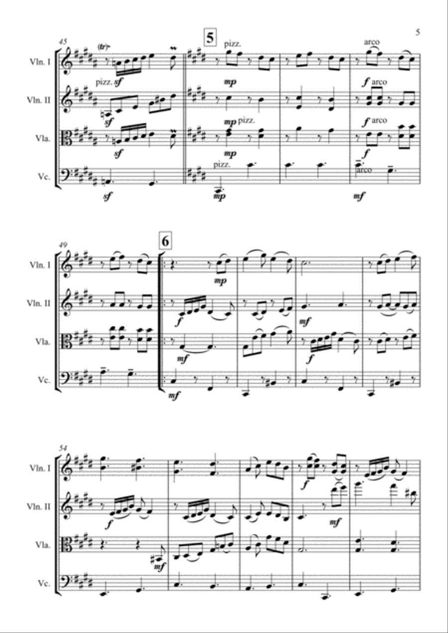 Hijo De La Luna String Quartet scores gallery preview page 5