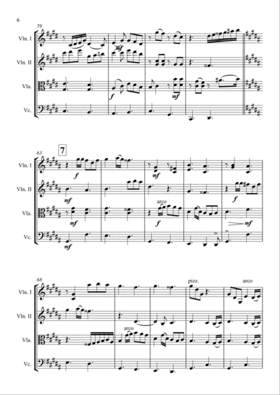 Hijo De La Luna String Quartet scores gallery preview page 6