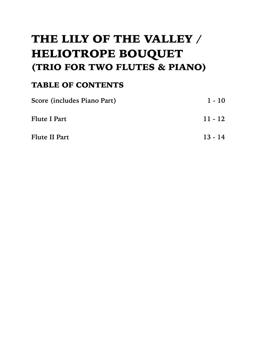 The Lily of the Valley (Trio for Two Flutes and Piano) Woodwind Duet scores gallery preview page 4