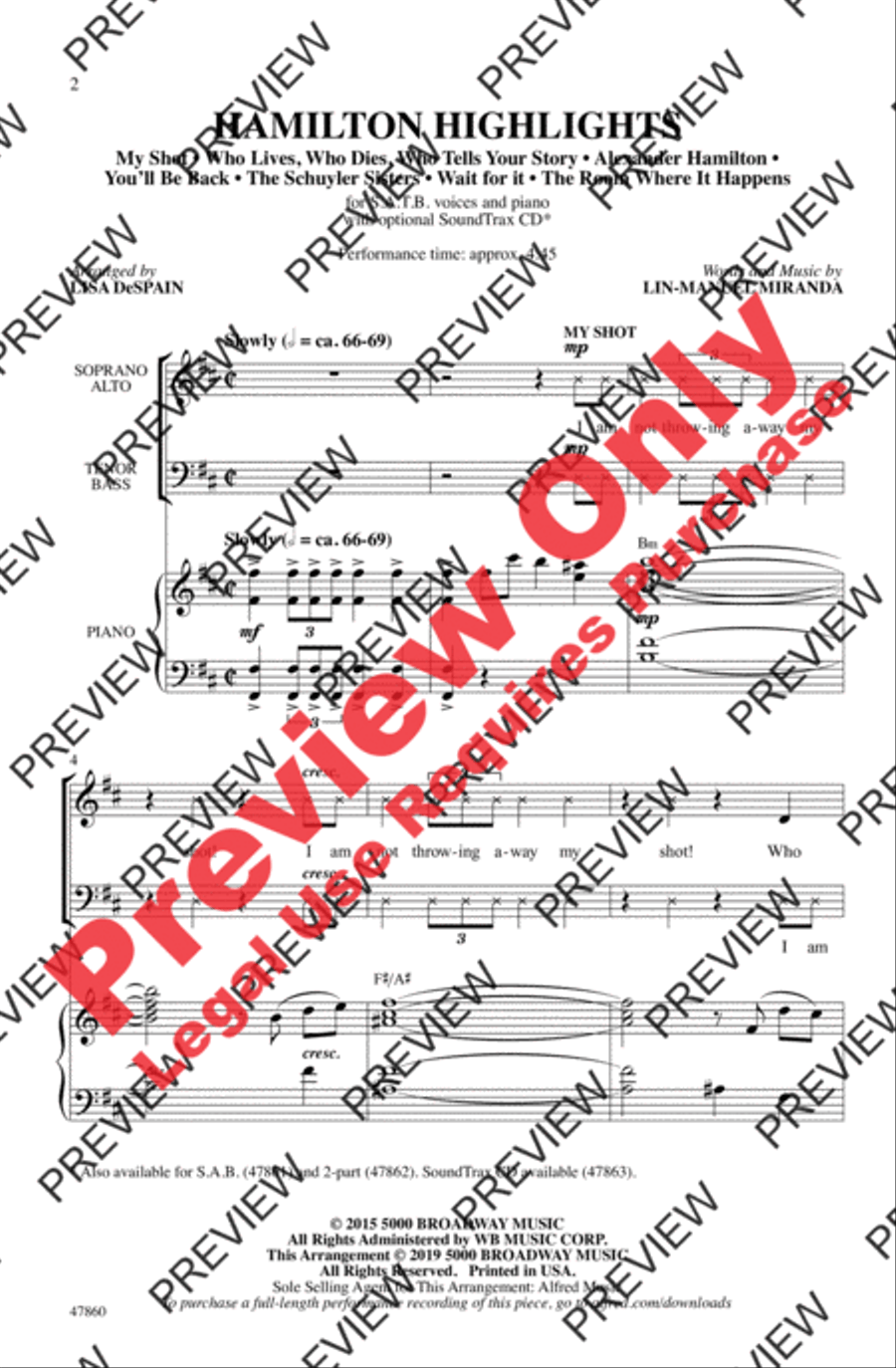 Hamilton Highlights Hamilton Highlights 4-Part scores gallery preview page 2