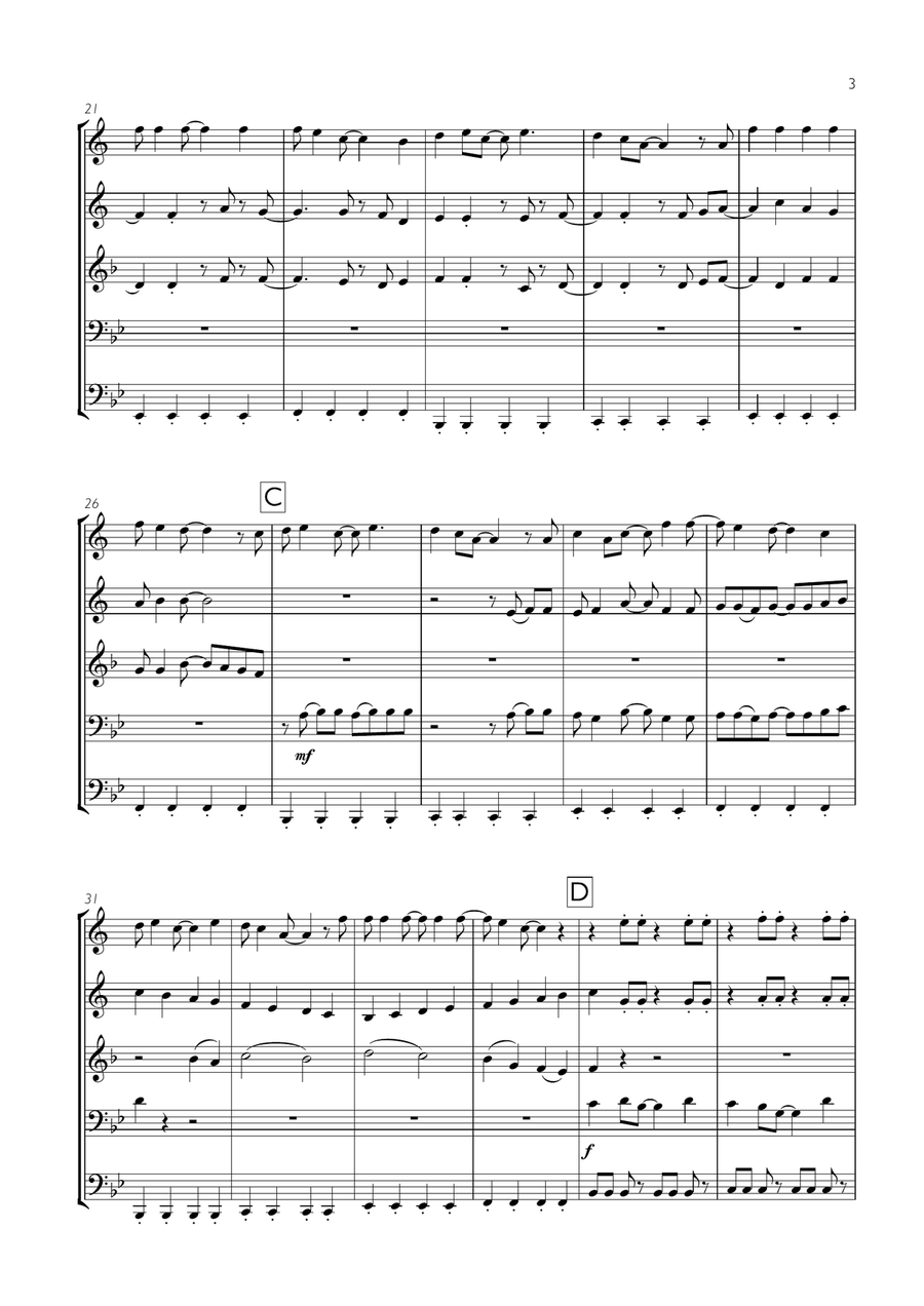 99 Red Balloons (99 Luftballons) Brass Ensemble scores gallery preview page 3