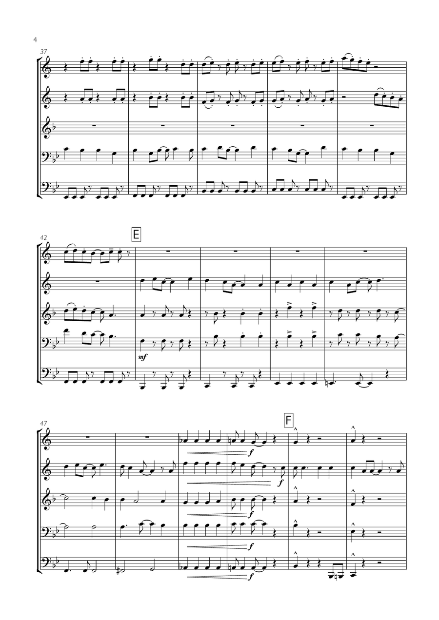 99 Red Balloons (99 Luftballons) Brass Ensemble scores gallery preview page 4