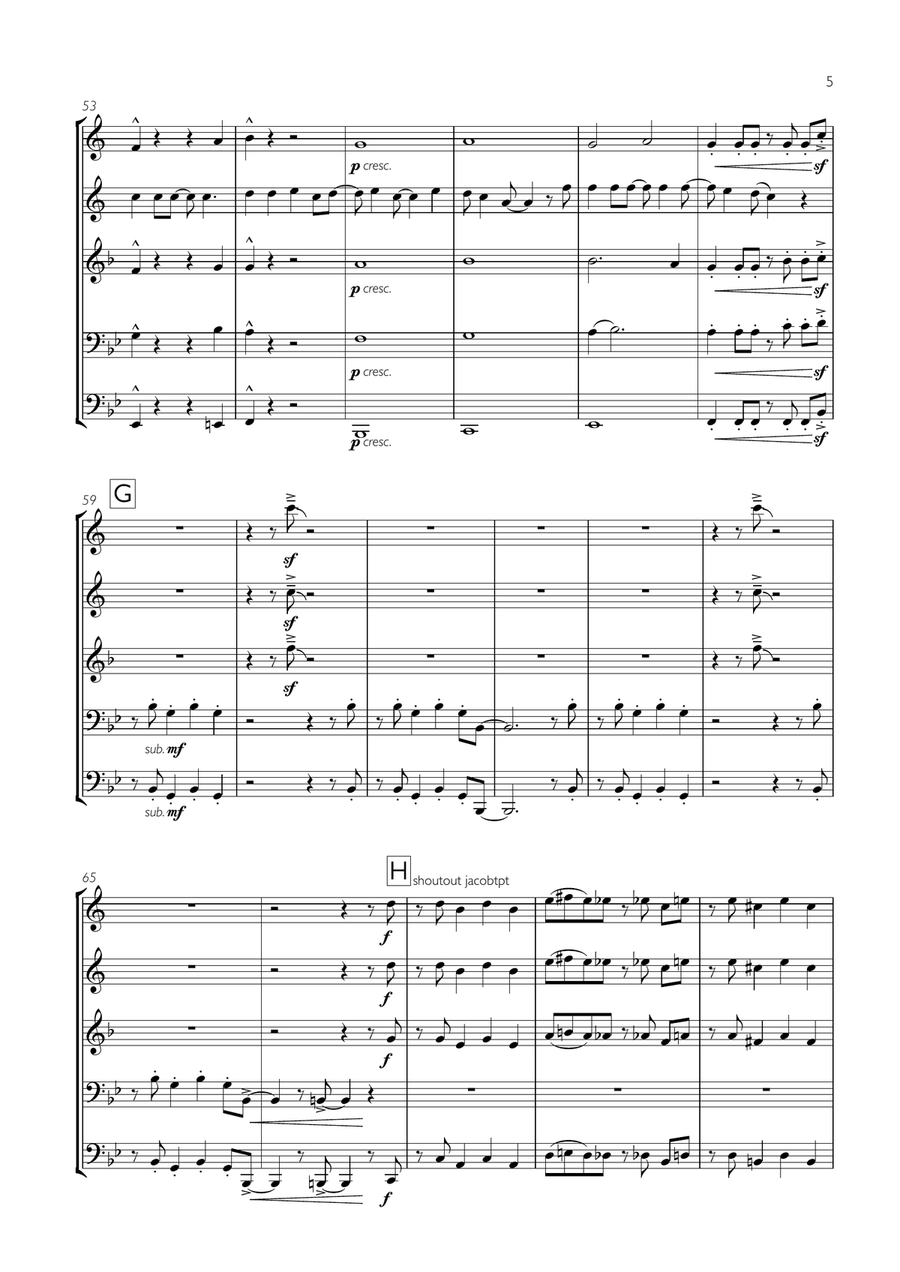 99 Red Balloons (99 Luftballons) Brass Ensemble scores gallery preview page 5