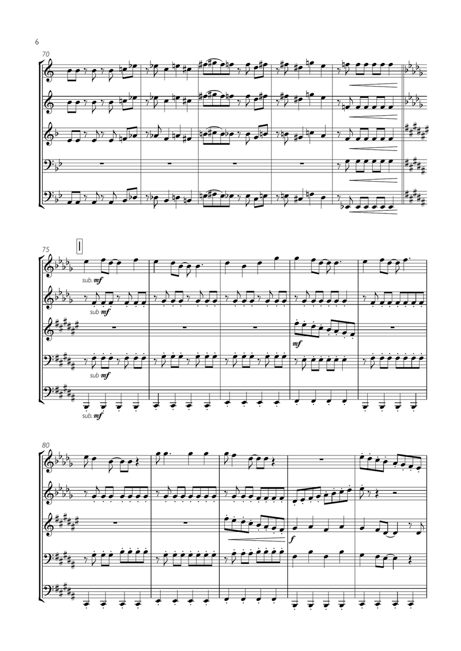 99 Red Balloons (99 Luftballons) Brass Ensemble scores gallery preview page 6