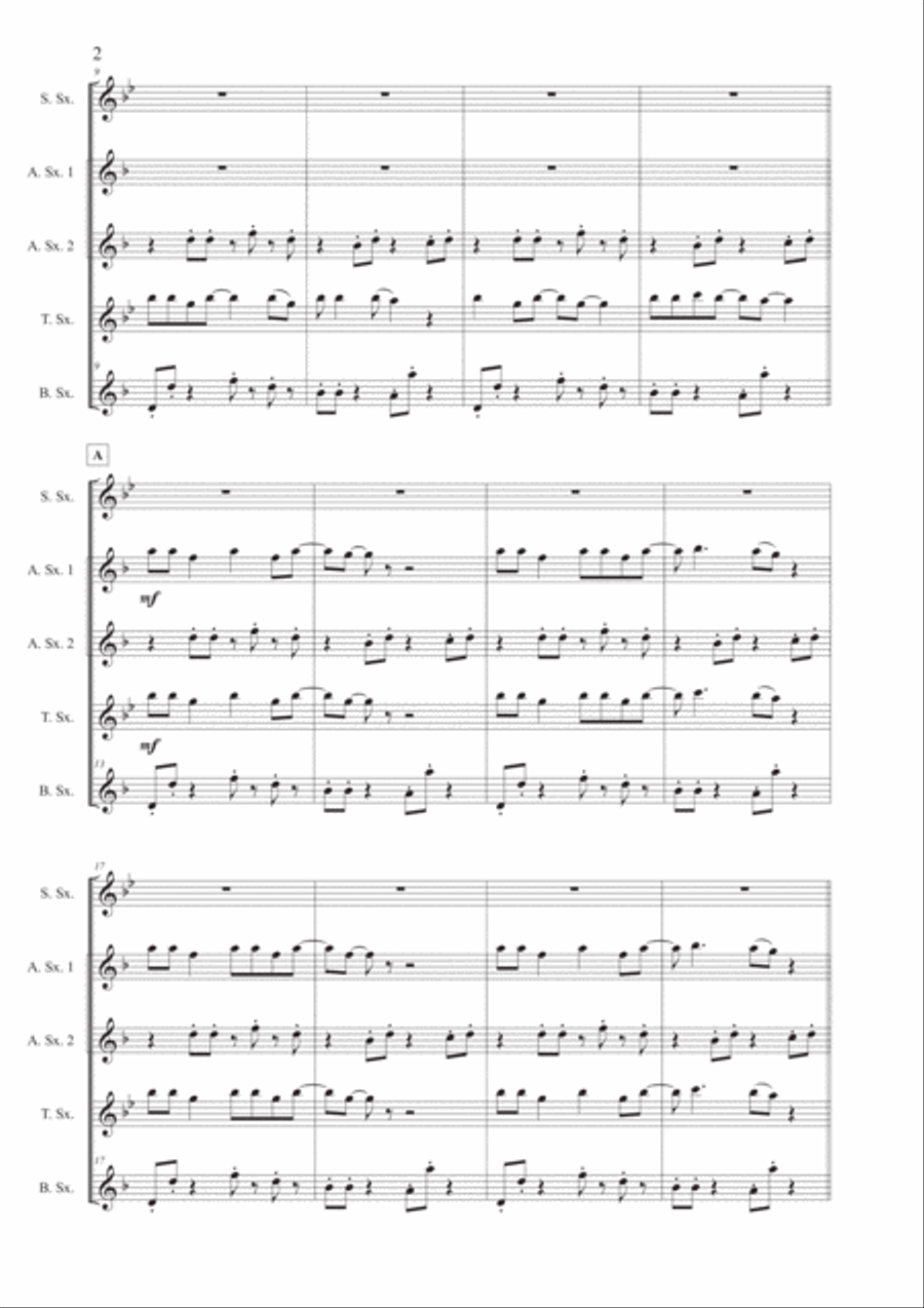 Sweet Dreams (Are Made Of This) Saxophone Quintet scores gallery preview page 3