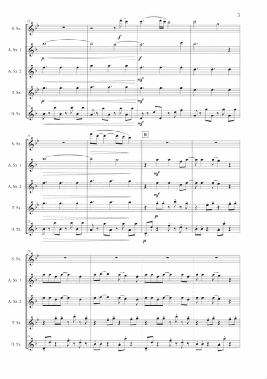 Sweet Dreams (Are Made Of This) Saxophone Quintet scores gallery preview page 4
