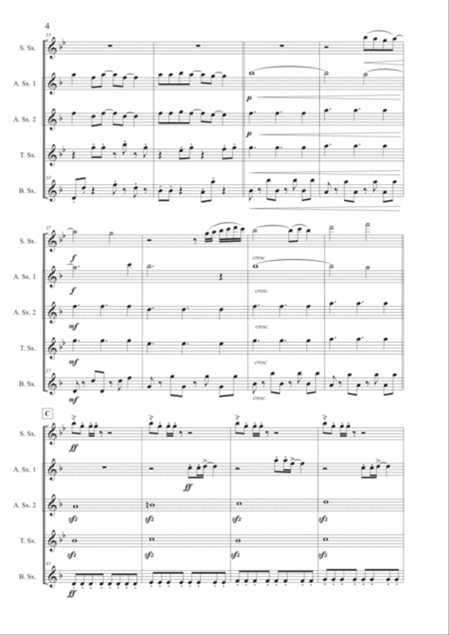 Sweet Dreams (Are Made Of This) Saxophone Quintet scores gallery preview page 5