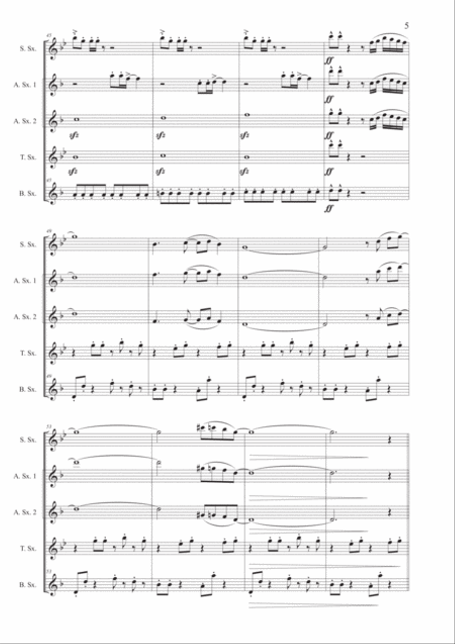 Sweet Dreams (Are Made Of This) Saxophone Quintet scores gallery preview page 6