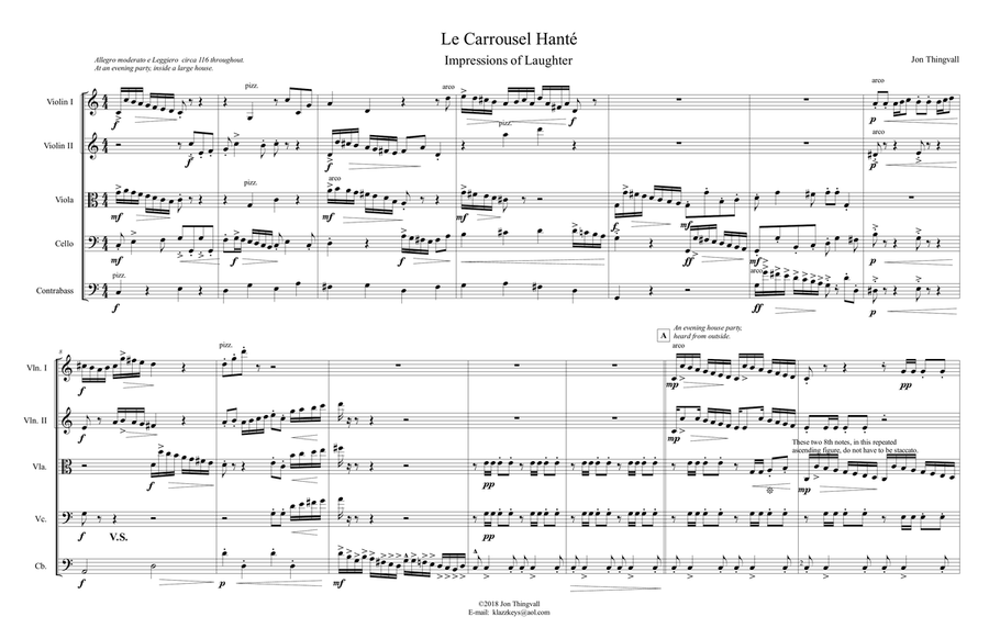 Le Carrousel Hanté (The Haunted Carousel) 2021 10 31 String Orchestra scores gallery preview page 1