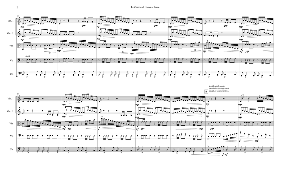 Le Carrousel Hanté (The Haunted Carousel) 2021 10 31 String Orchestra scores gallery preview page 2
