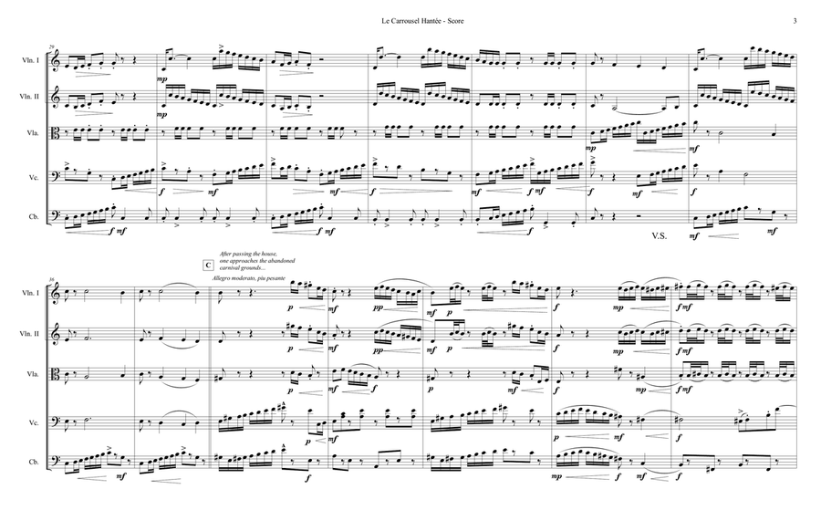 Le Carrousel Hanté (The Haunted Carousel) 2021 10 31 String Orchestra scores gallery preview page 3