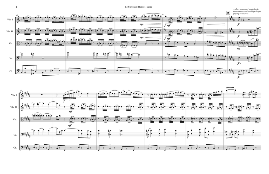 Le Carrousel Hanté (The Haunted Carousel) 2021 10 31 String Orchestra scores gallery preview page 4