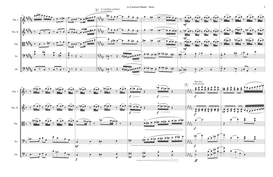 Le Carrousel Hanté (The Haunted Carousel) 2021 10 31 String Orchestra scores gallery preview page 5