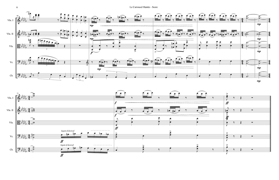 Le Carrousel Hanté (The Haunted Carousel) 2021 10 31 String Orchestra scores gallery preview page 6