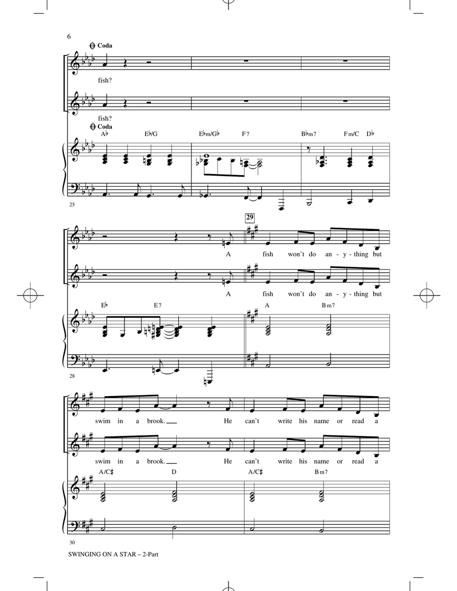 Swinging on a Star (arr. Greg Gilpin) 2-Part scores gallery preview page 4