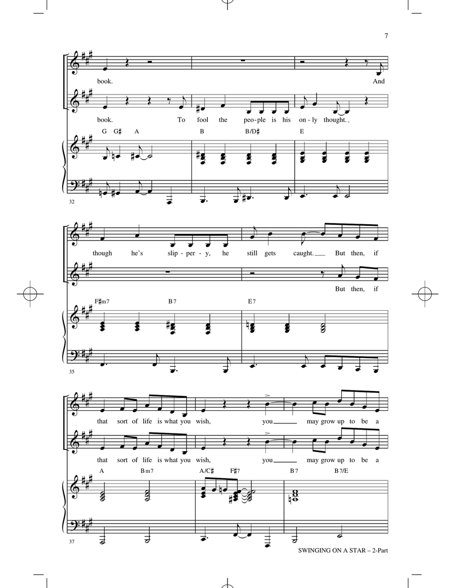 Swinging on a Star (arr. Greg Gilpin) 2-Part scores gallery preview page 5