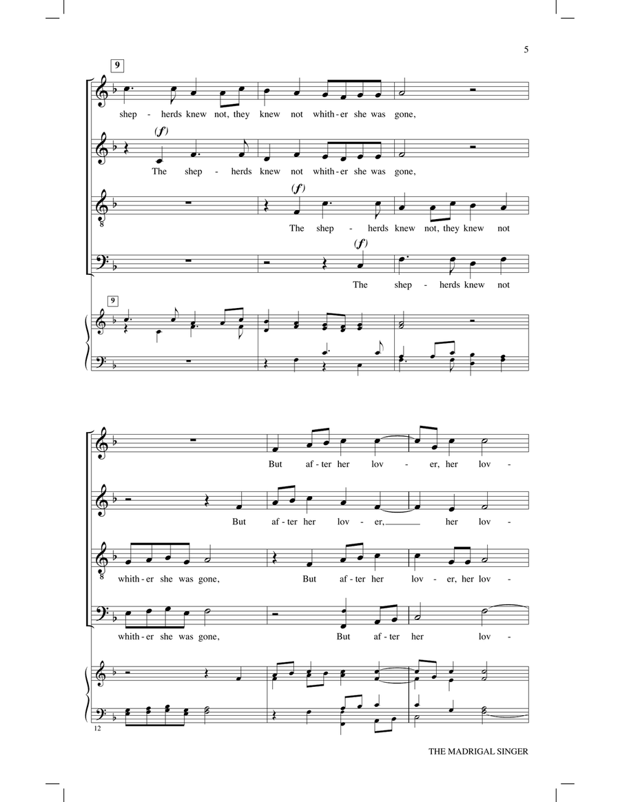 The Madrigal Singer The Madrigal Singer 4-Part scores gallery preview page 2