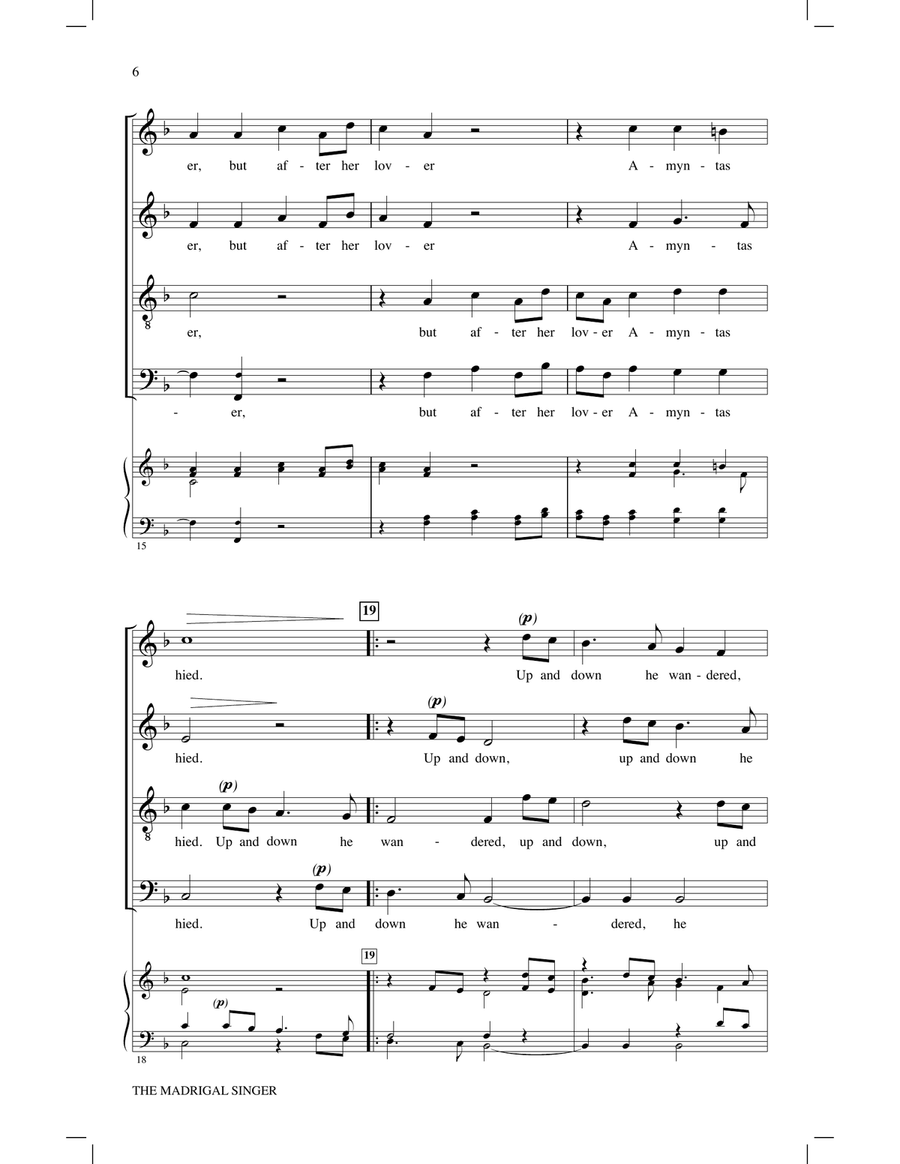 The Madrigal Singer The Madrigal Singer 4-Part scores gallery preview page 3