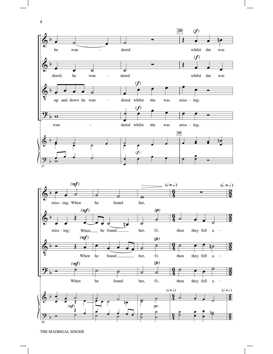 The Madrigal Singer The Madrigal Singer 4-Part scores gallery preview page 5