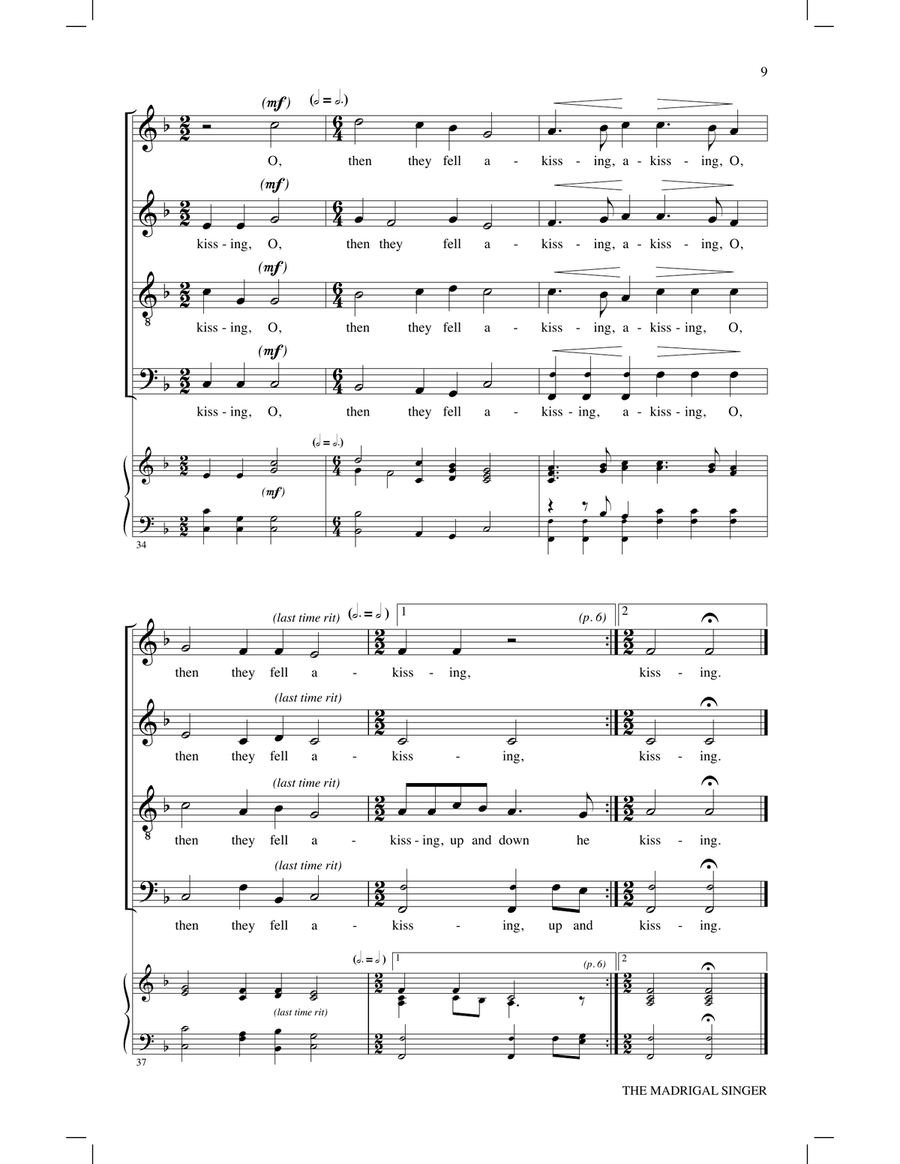 The Madrigal Singer The Madrigal Singer 4-Part scores gallery preview page 6