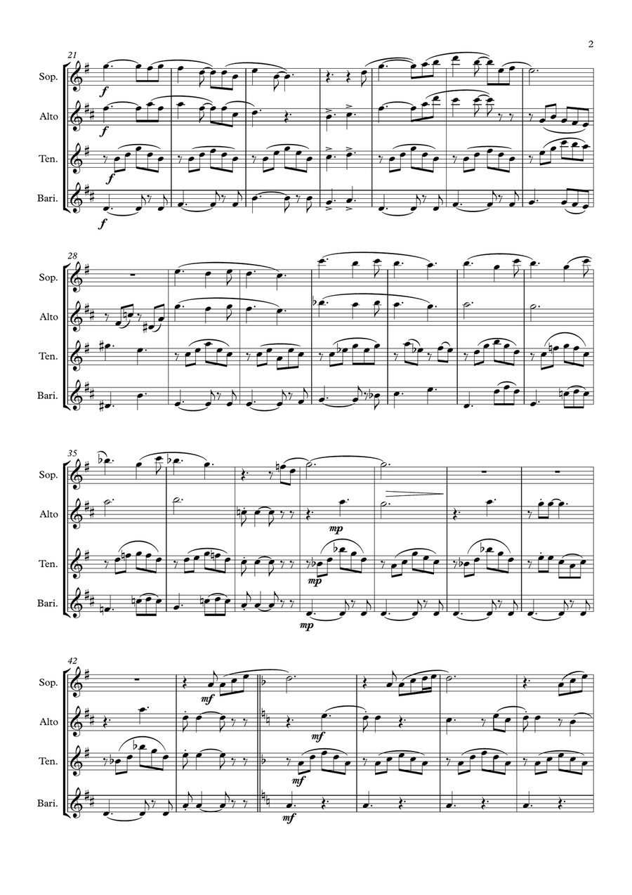 We Are The Champions We Are The Champions Saxophone Quartet scores gallery preview page 3
