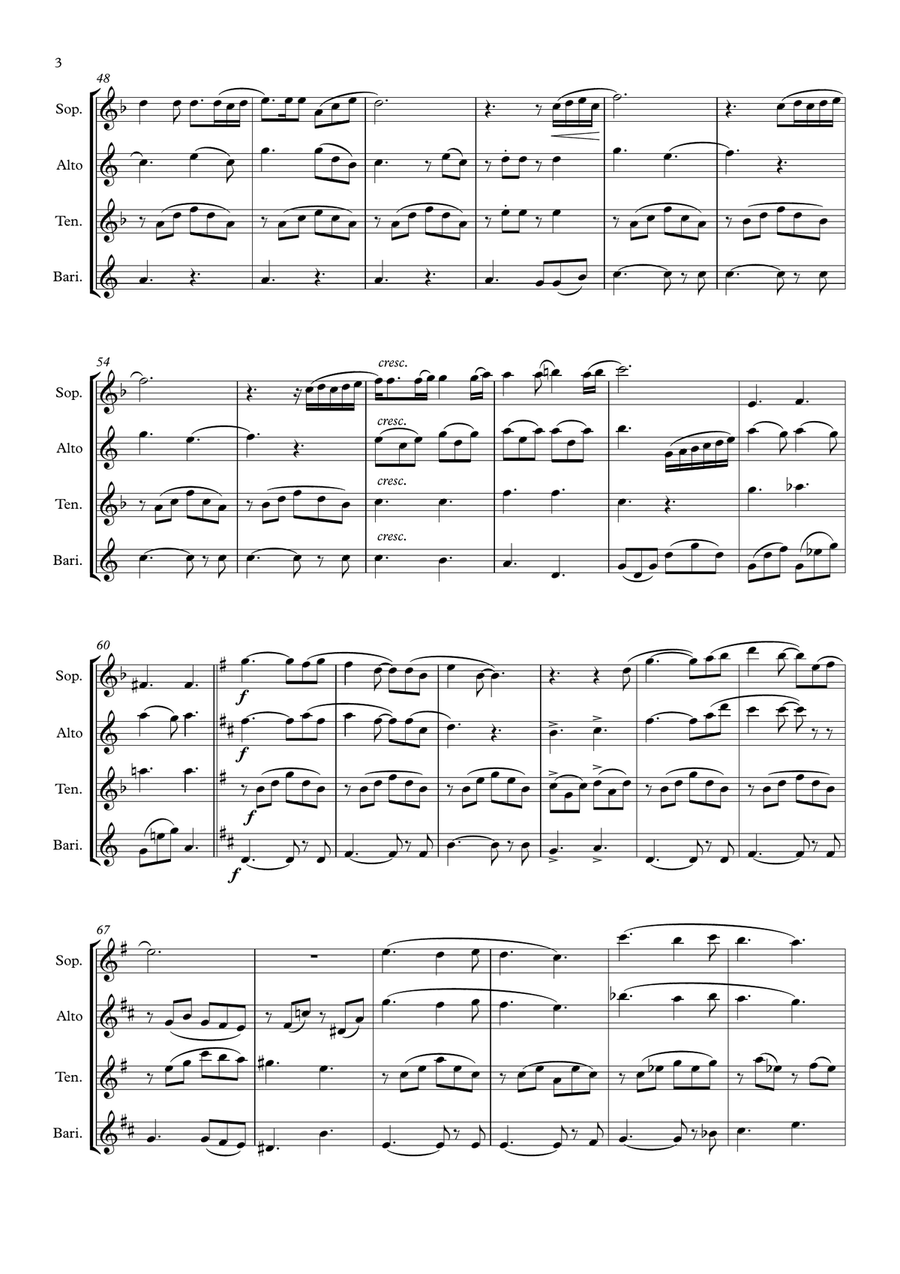 We Are The Champions We Are The Champions Saxophone Quartet scores gallery preview page 4