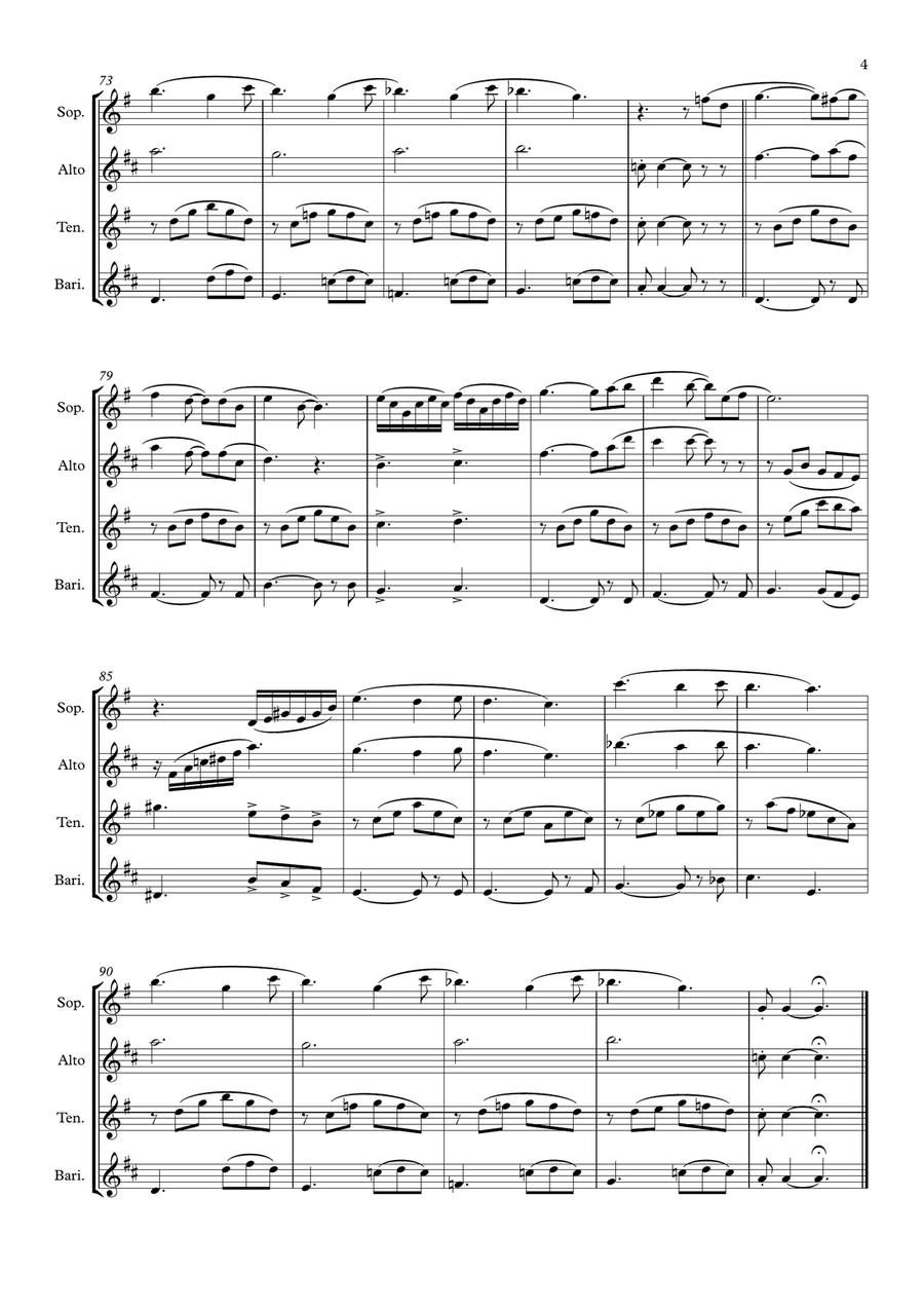 We Are The Champions We Are The Champions Saxophone Quartet scores gallery preview page 5