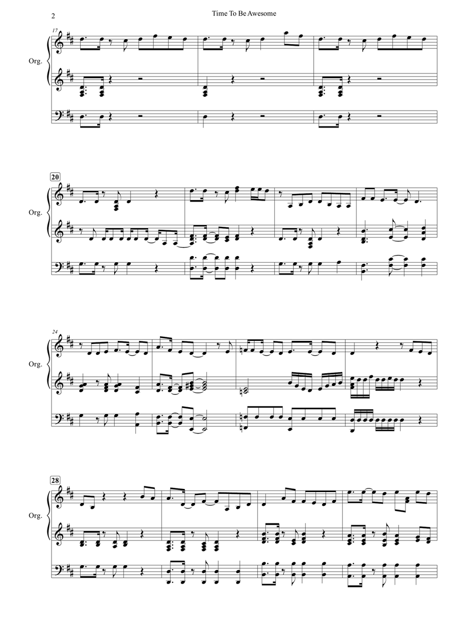 Time To Be Awesome Organ Solo scores gallery preview page 3