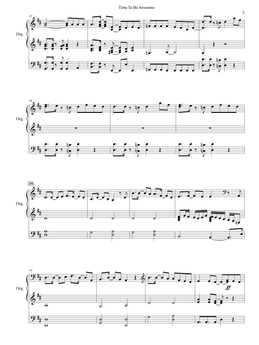 Time To Be Awesome Organ Solo scores gallery preview page 4