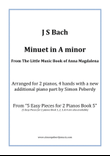 Minuet in A minor (J S Bach) from the little music book of Anna Magdalena, Arr Simon Peberdy