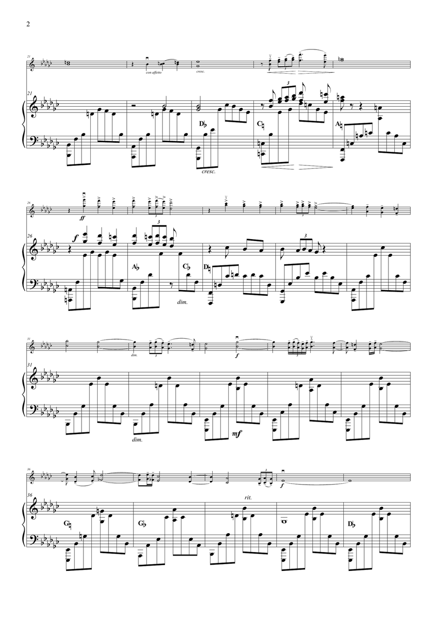 Elegie Op. 3 No. 1 - for violin & harp String Duet scores gallery preview page 3