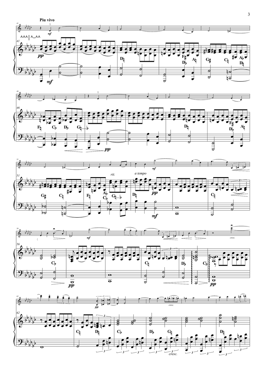 Elegie Op. 3 No. 1 - for violin & harp String Duet scores gallery preview page 4