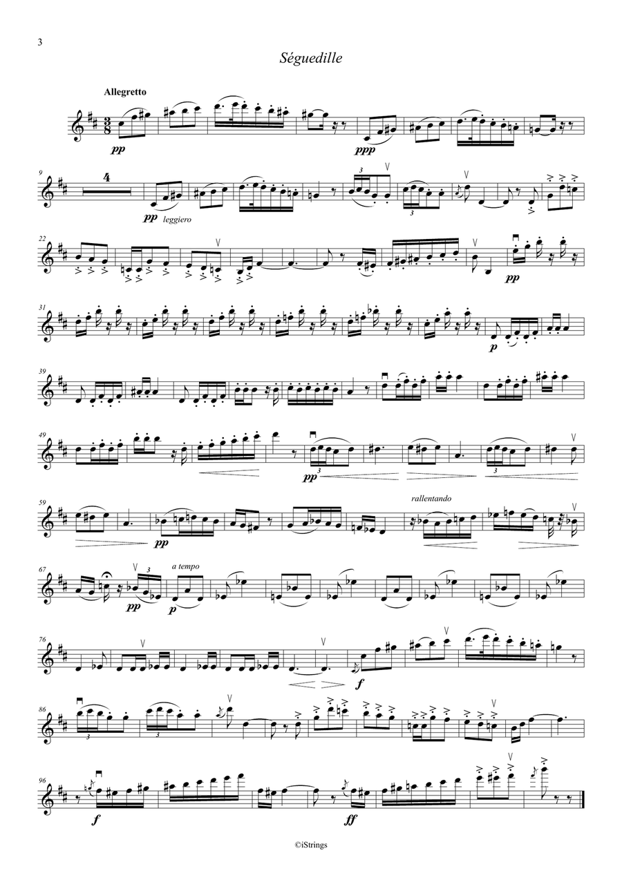 Carmen - five movements from the Suites 1&2 - for violin & harp String Duet scores gallery preview page 4