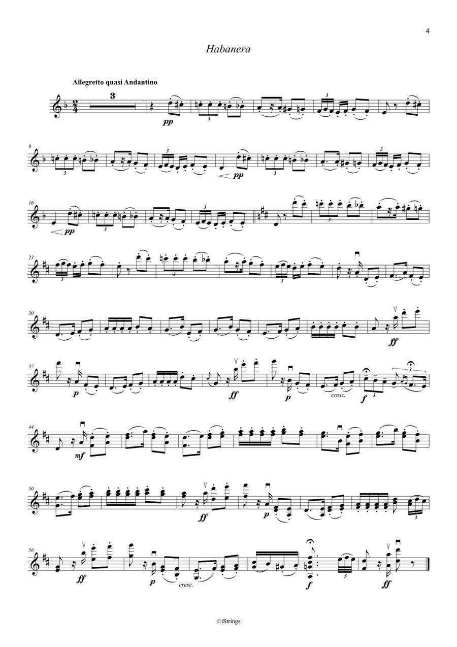 Carmen - five movements from the Suites 1&2 - for violin & harp String Duet scores gallery preview page 5