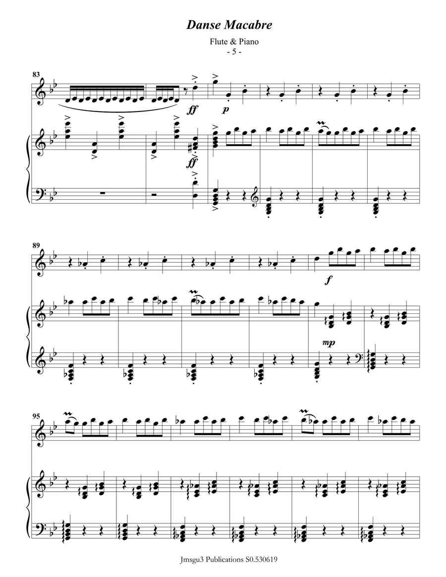 Saint-Saëns: Danse Macabre for Flute & Piano Saint-Saëns: Danse Macabre for Flute & Piano Flute Solo scores gallery preview page 5