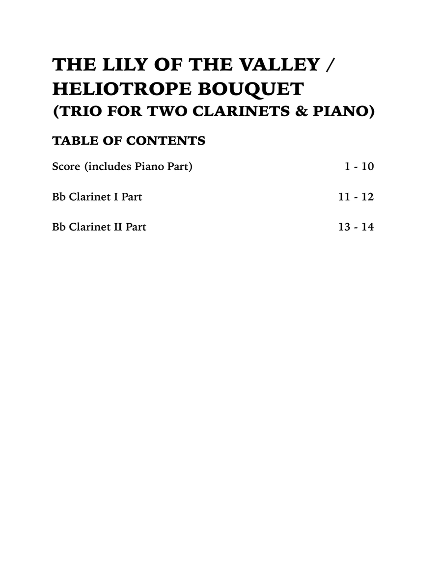 The Lily of the Valley (Trio for Two Clarinets and Piano) Woodwind Duet scores gallery preview page 4