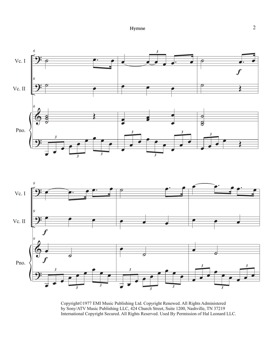 Hymne String Duet scores gallery preview page 6