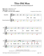 This Old Man (for 8-note Bells and Boomwhackers with Color Coded Notes) Handbell Choir scores gallery preview page 5