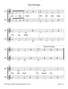 This Old Man (for 8-note Bells and Boomwhackers with Color Coded Notes) Handbell Choir scores gallery preview page 6