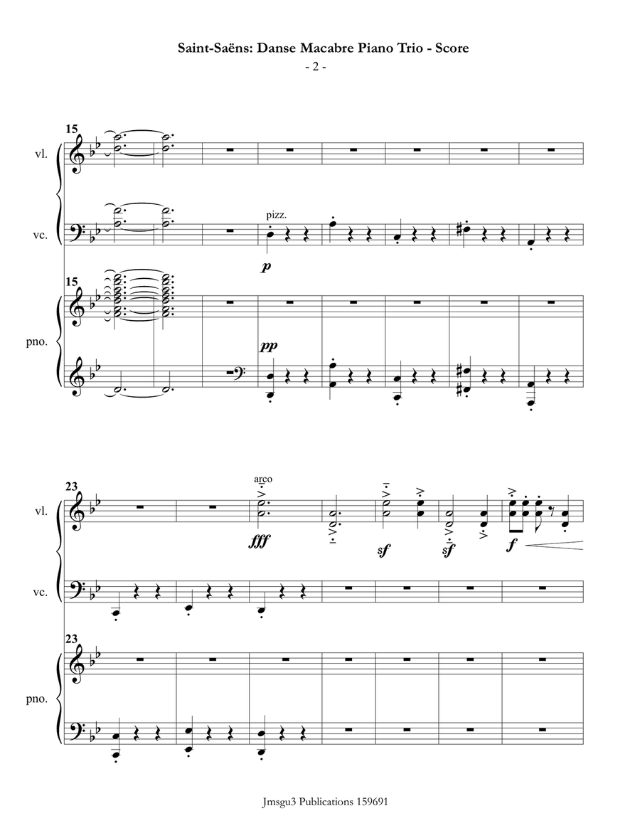 Saint-Saëns: Danse Macabre for Piano Trio Piano Trio scores gallery preview page 2