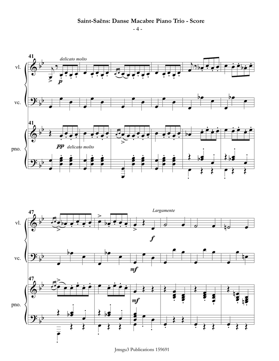 Saint-Saëns: Danse Macabre for Piano Trio Piano Trio scores gallery preview page 4