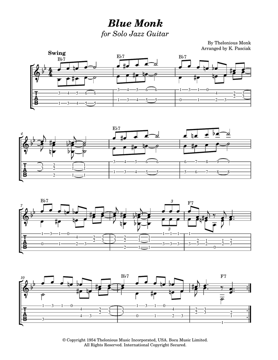 Blue Monk Blue Monk Acoustic Guitar scores gallery preview page 2