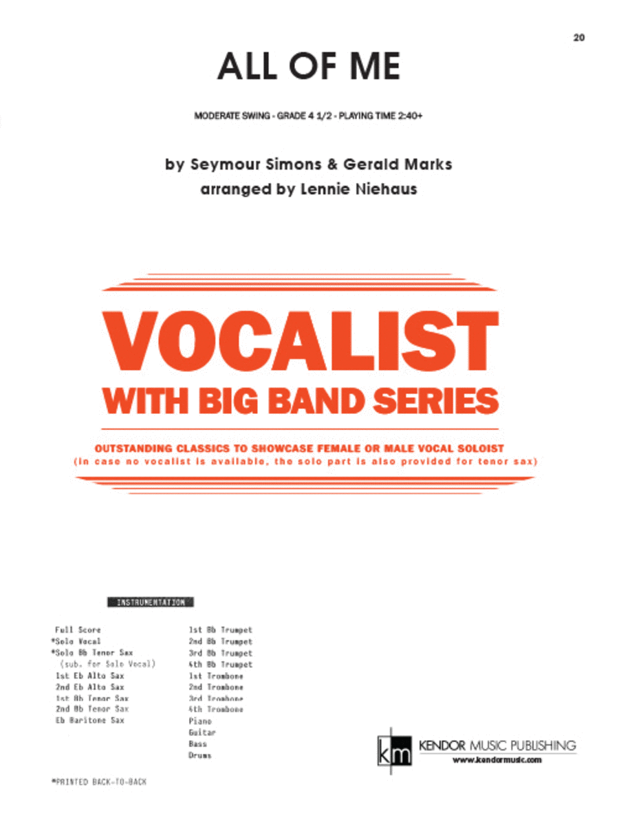 All Of Me All Of Me Big Band scores gallery preview page 1
