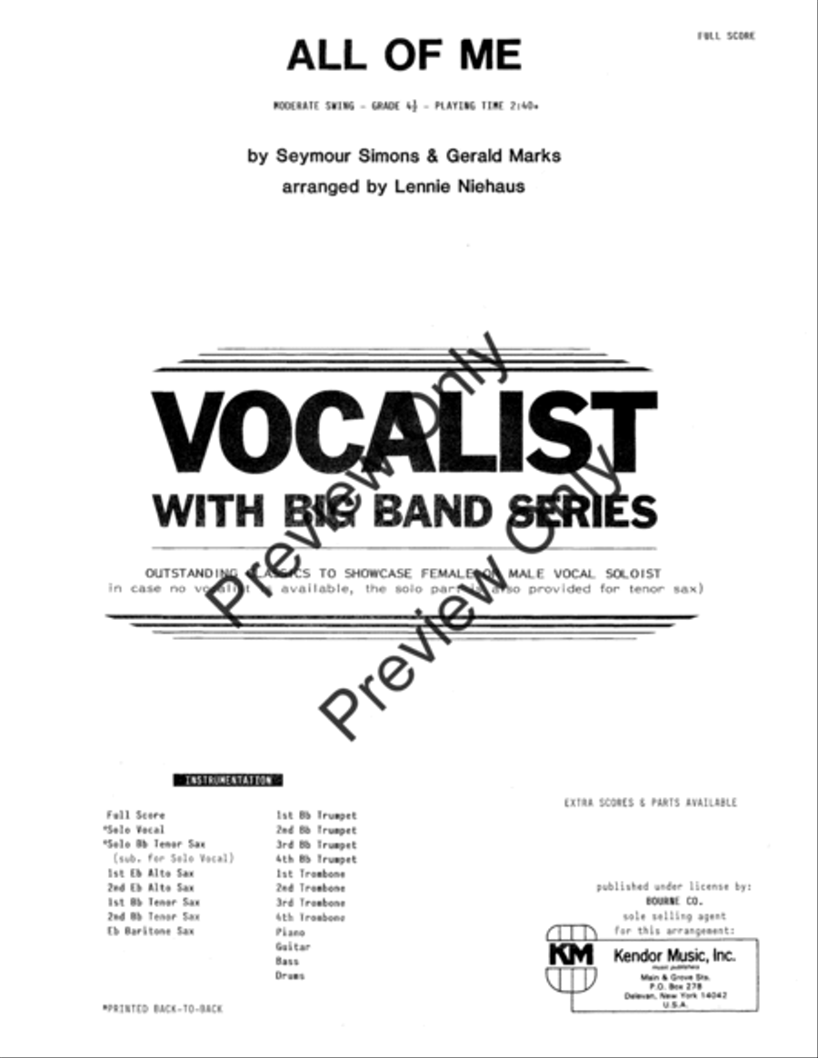All Of Me All Of Me Big Band scores gallery preview page 2