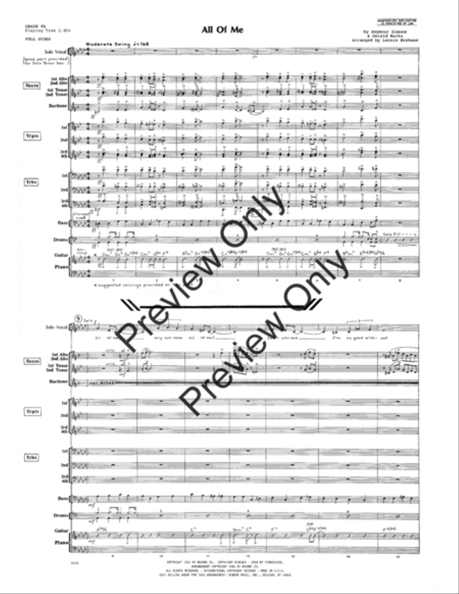 All Of Me All Of Me Big Band scores gallery preview page 3
