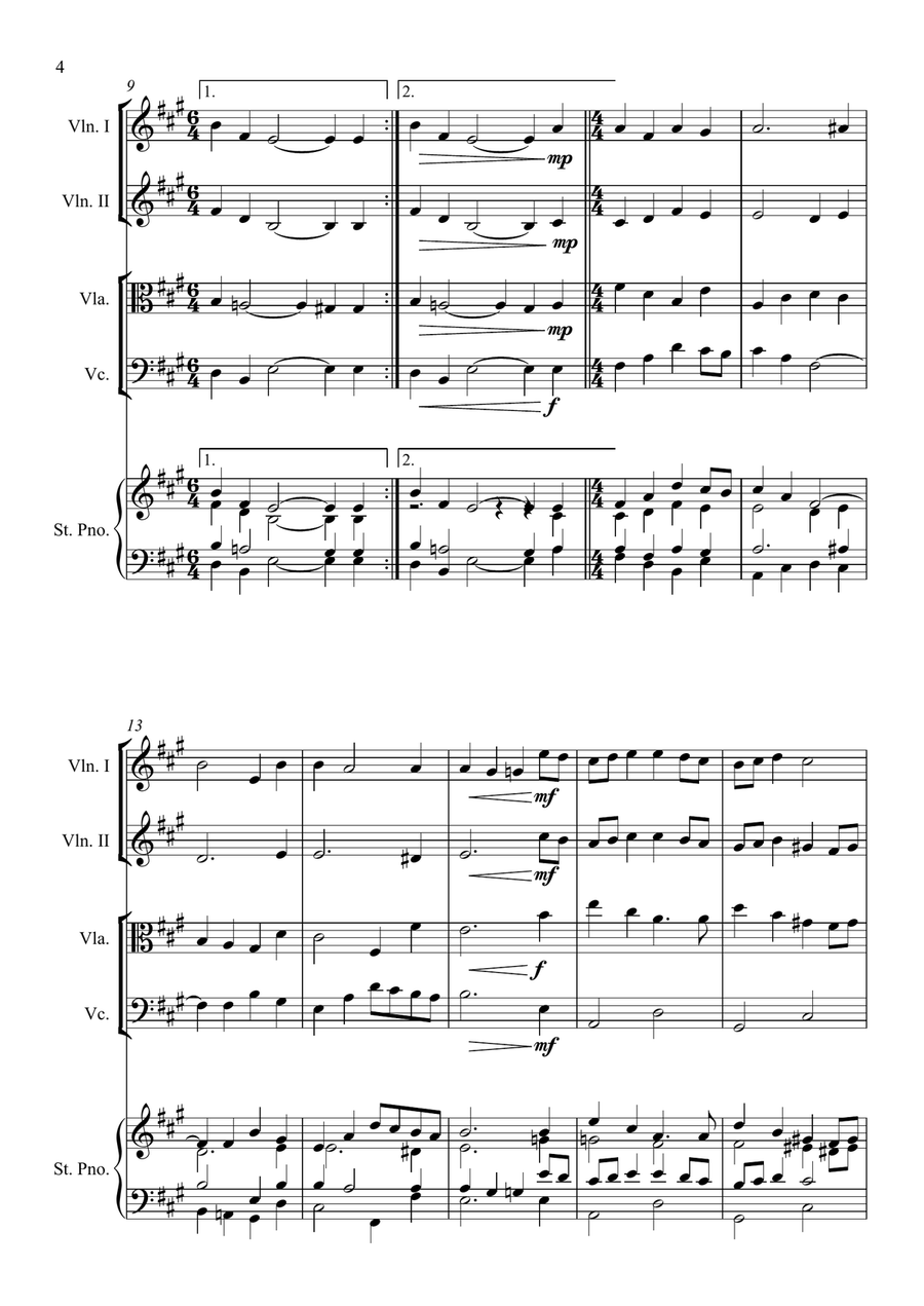 Five Hymns for Pentecost with piano accompaniment Piano Quintet scores gallery preview page 4