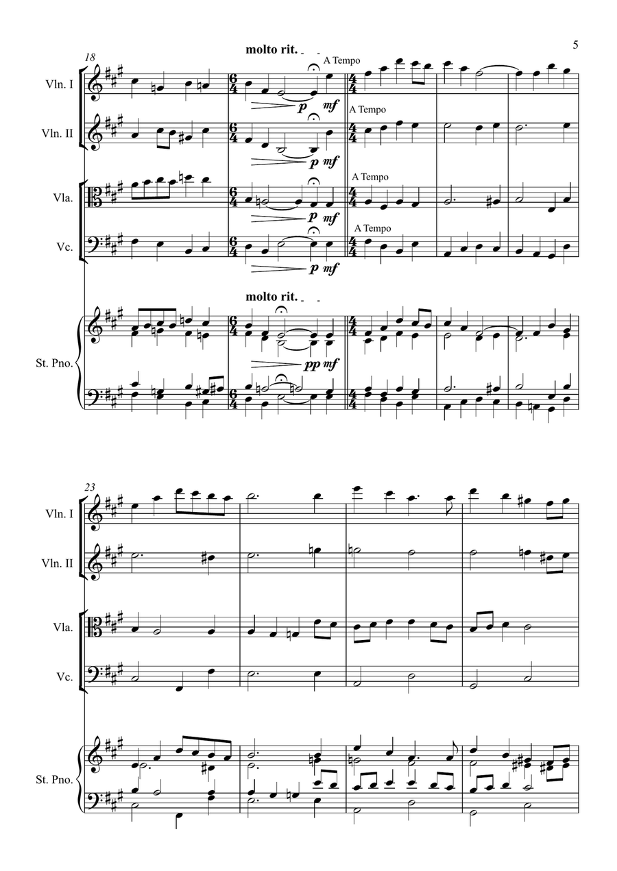 Five Hymns for Pentecost with piano accompaniment Piano Quintet scores gallery preview page 5