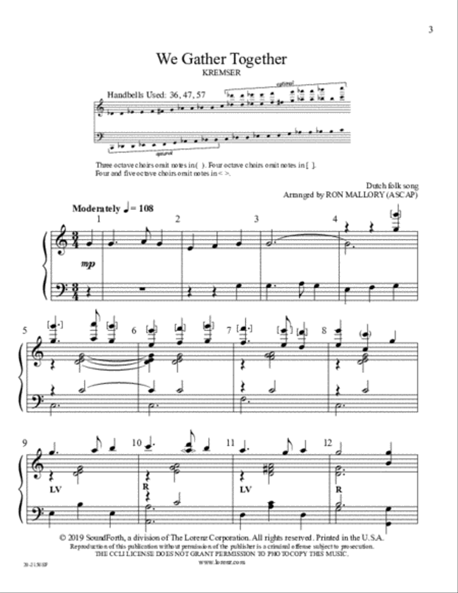 We Gather Together We Gather Together 5-Octaves scores gallery preview page 2